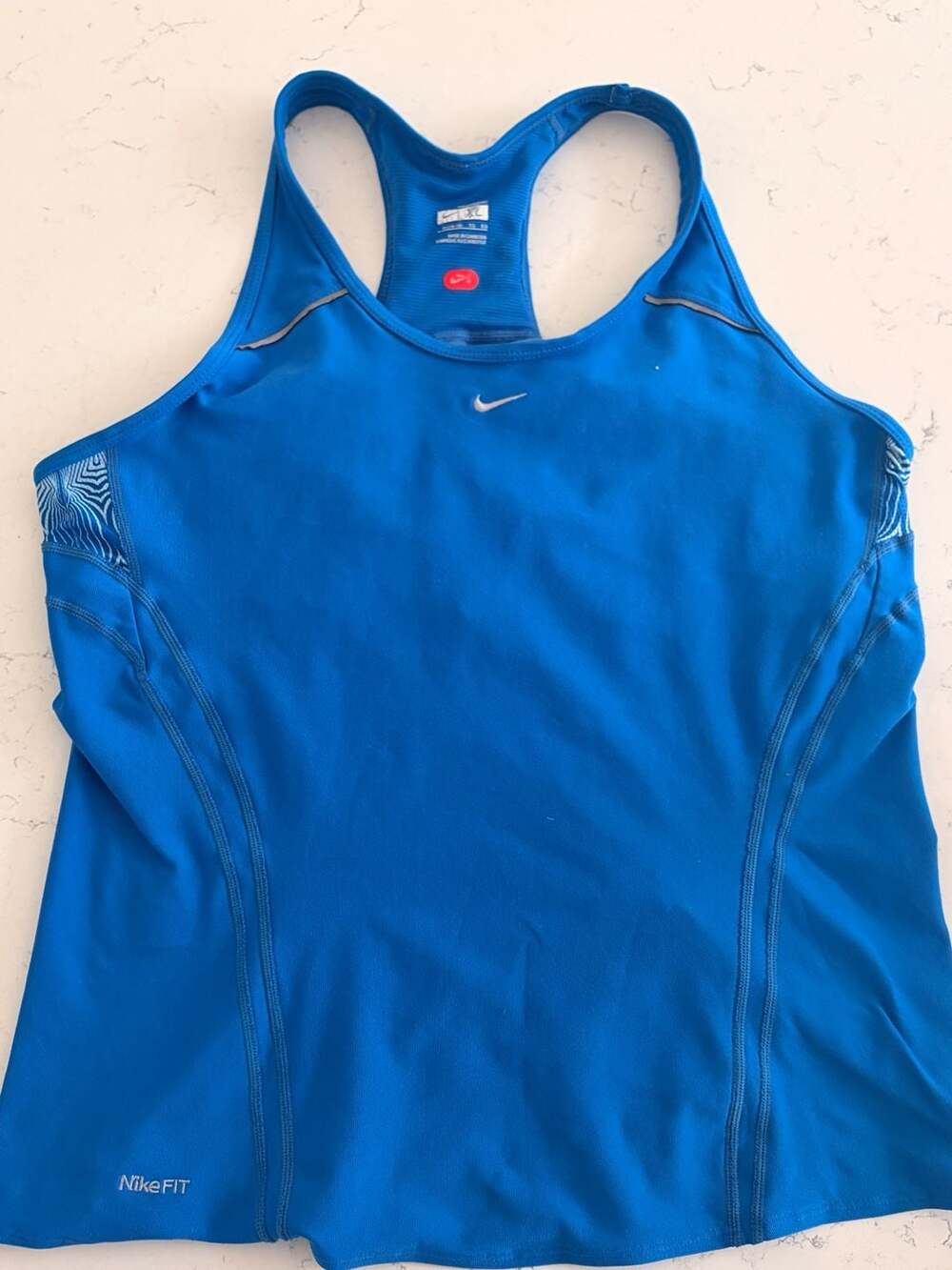Y2K Nike Fit Dry Blue Racerback Running Tank Top with Back Pockets